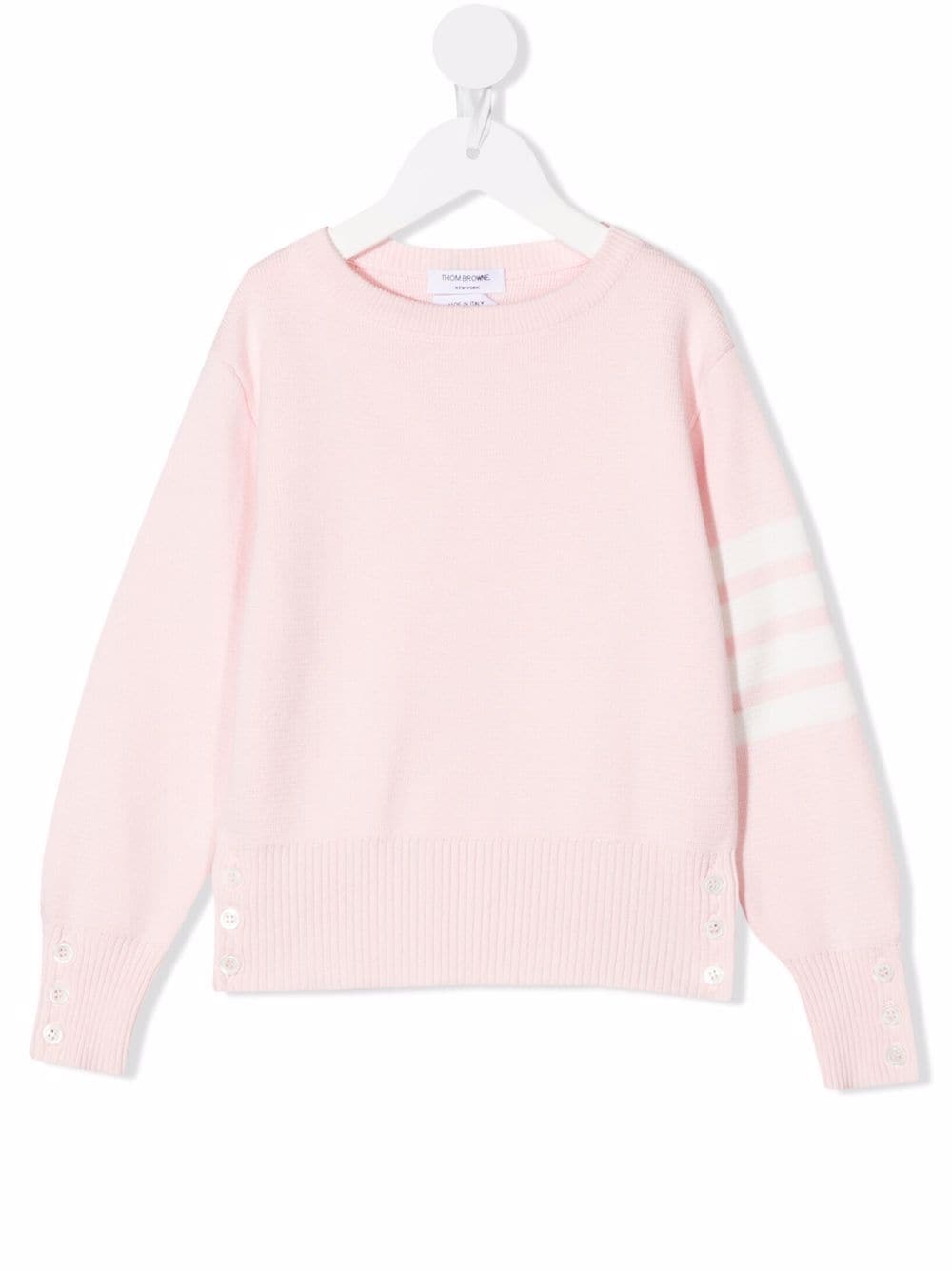 Thom Browne Kids stripe-print crew neck sweater - Pink von Thom Browne Kids