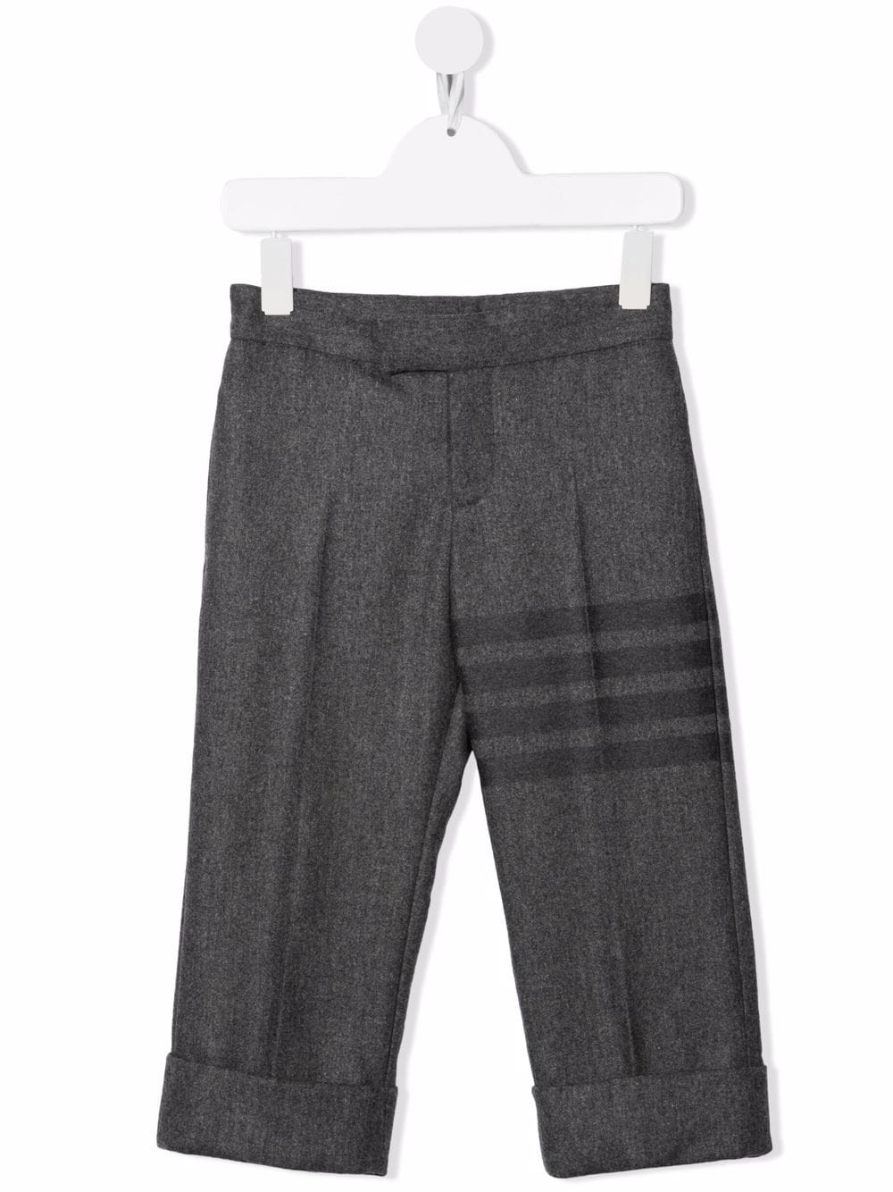Thom Browne Kids stripe-print wool trousers - Grey von Thom Browne Kids