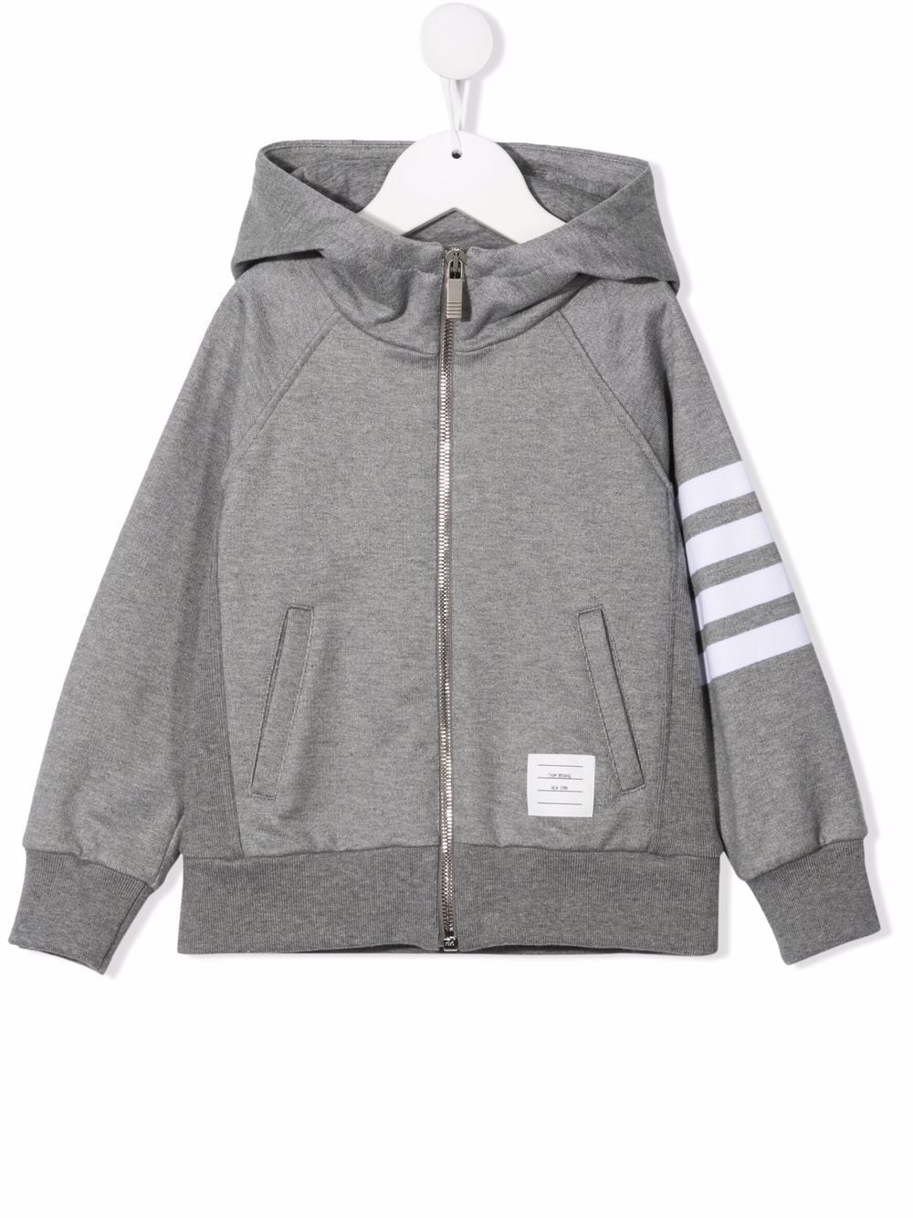 Thom Browne Kids stripe-print zipped hoodie - Grey von Thom Browne Kids