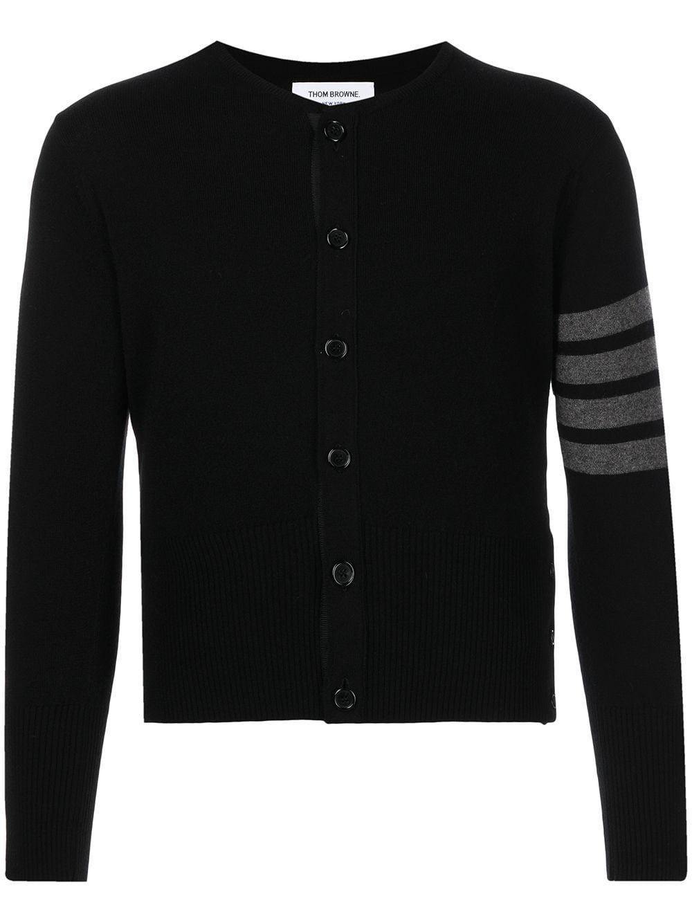 Thom Browne 4-Bar stripe button-up cardigan - Black von Thom Browne