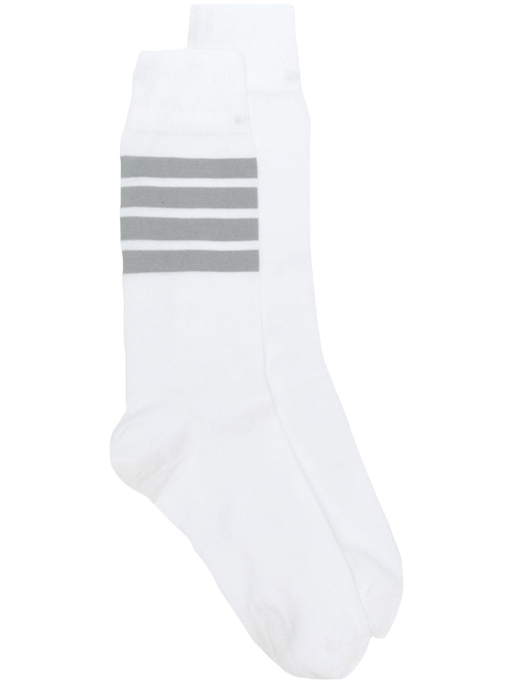 Thom Browne 4-Bar mid-calf socks - White von Thom Browne