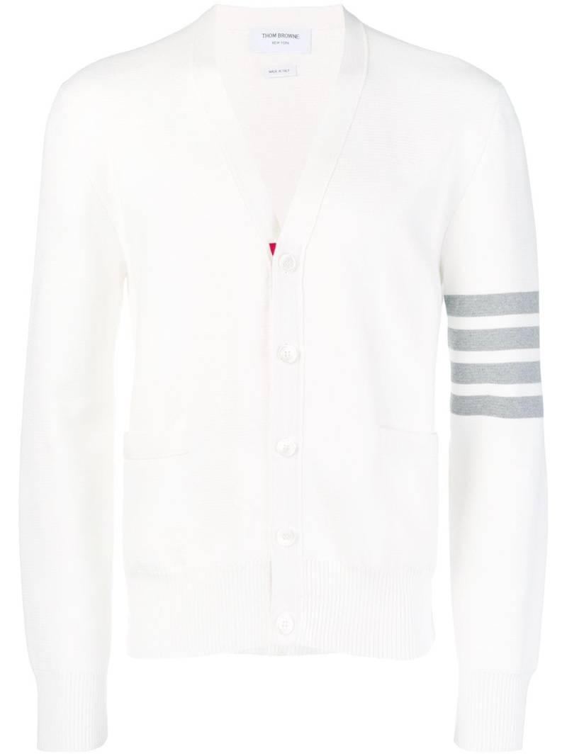 Thom Browne 4-Bar Milano Stitch cardigan - White von Thom Browne