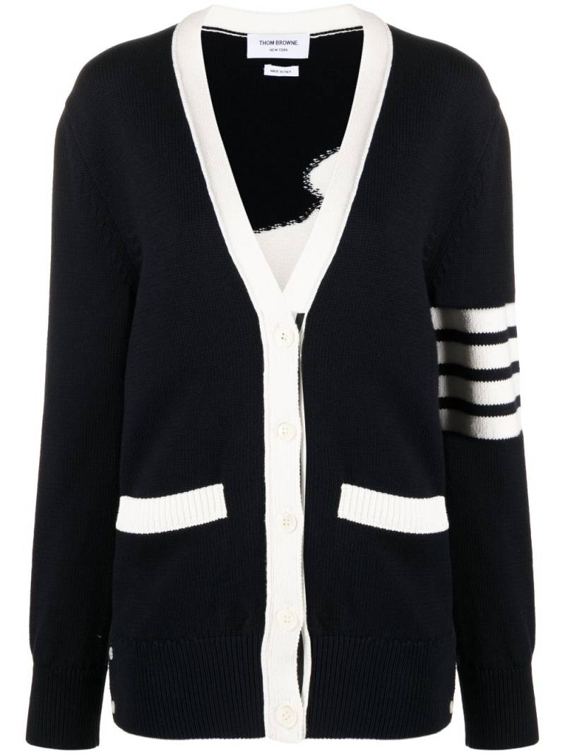 Thom Browne 4-Bar Stripe cardigan - Blue von Thom Browne