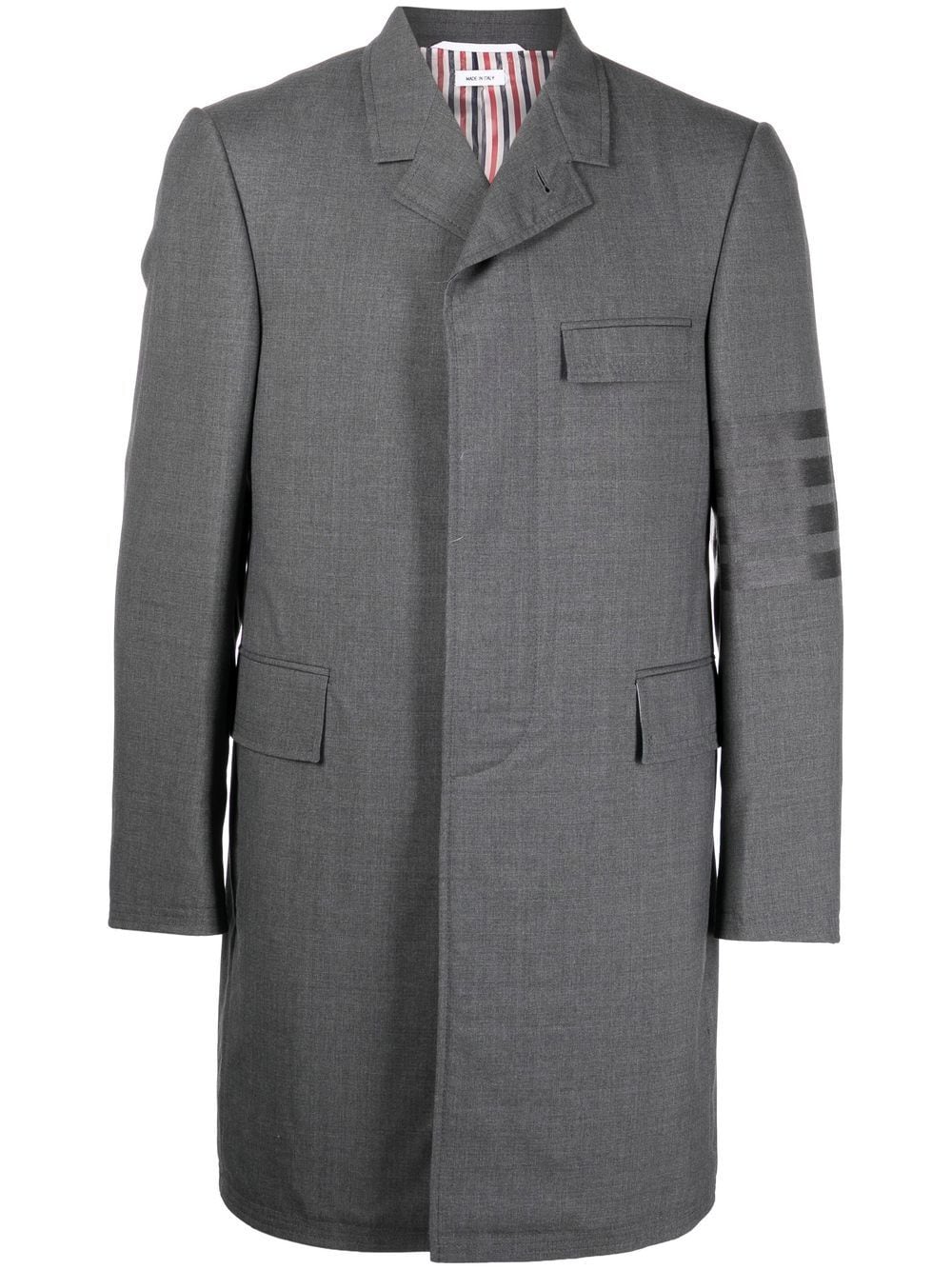 Thom Browne 4-Bar Stripe elongated blazer - Grey von Thom Browne