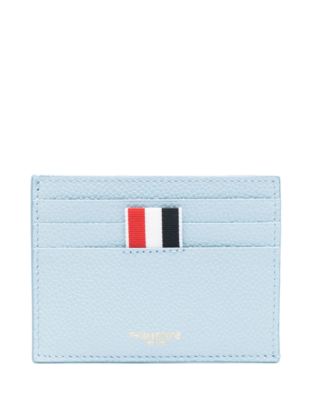 Thom Browne 4-Bar Stripes leather cardholder - Blue von Thom Browne