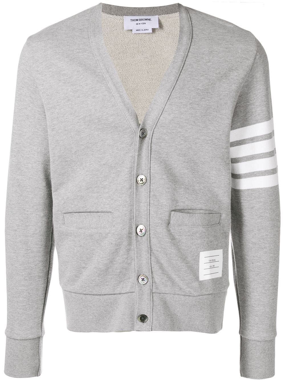 Thom Browne 4-Bar V-neck cardigan - Grey von Thom Browne