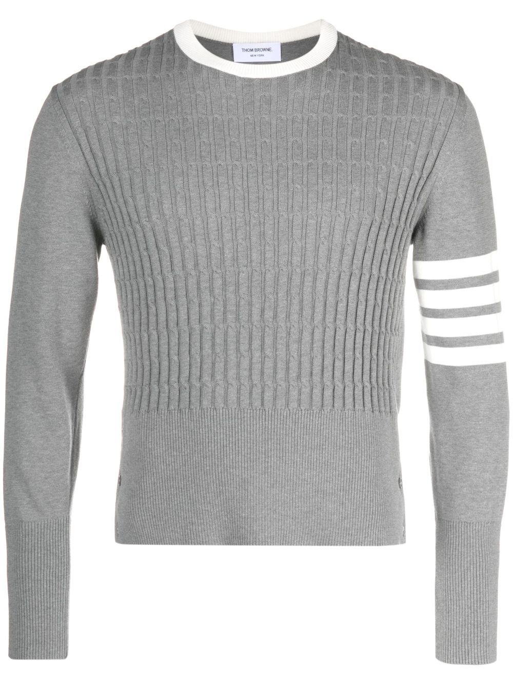 Thom Browne 4-Bar cable-knit sweatshirt - Grey von Thom Browne