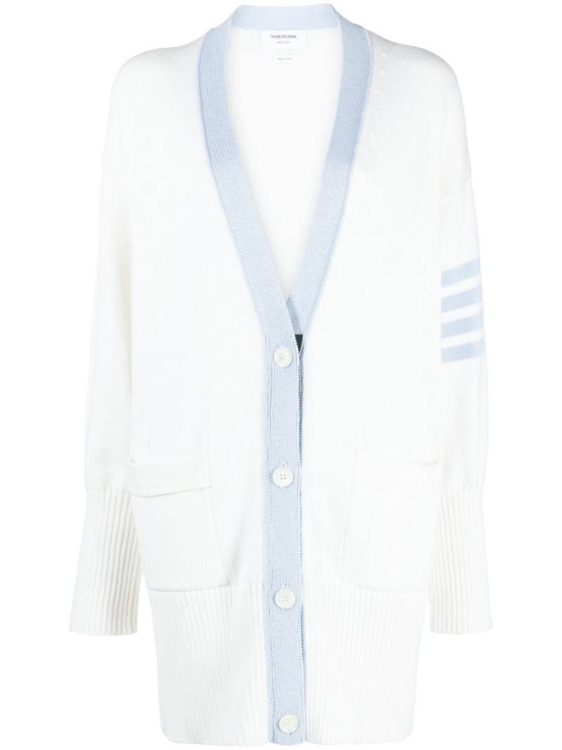 Thom Browne 4-Bar cotton cardigan - White von Thom Browne