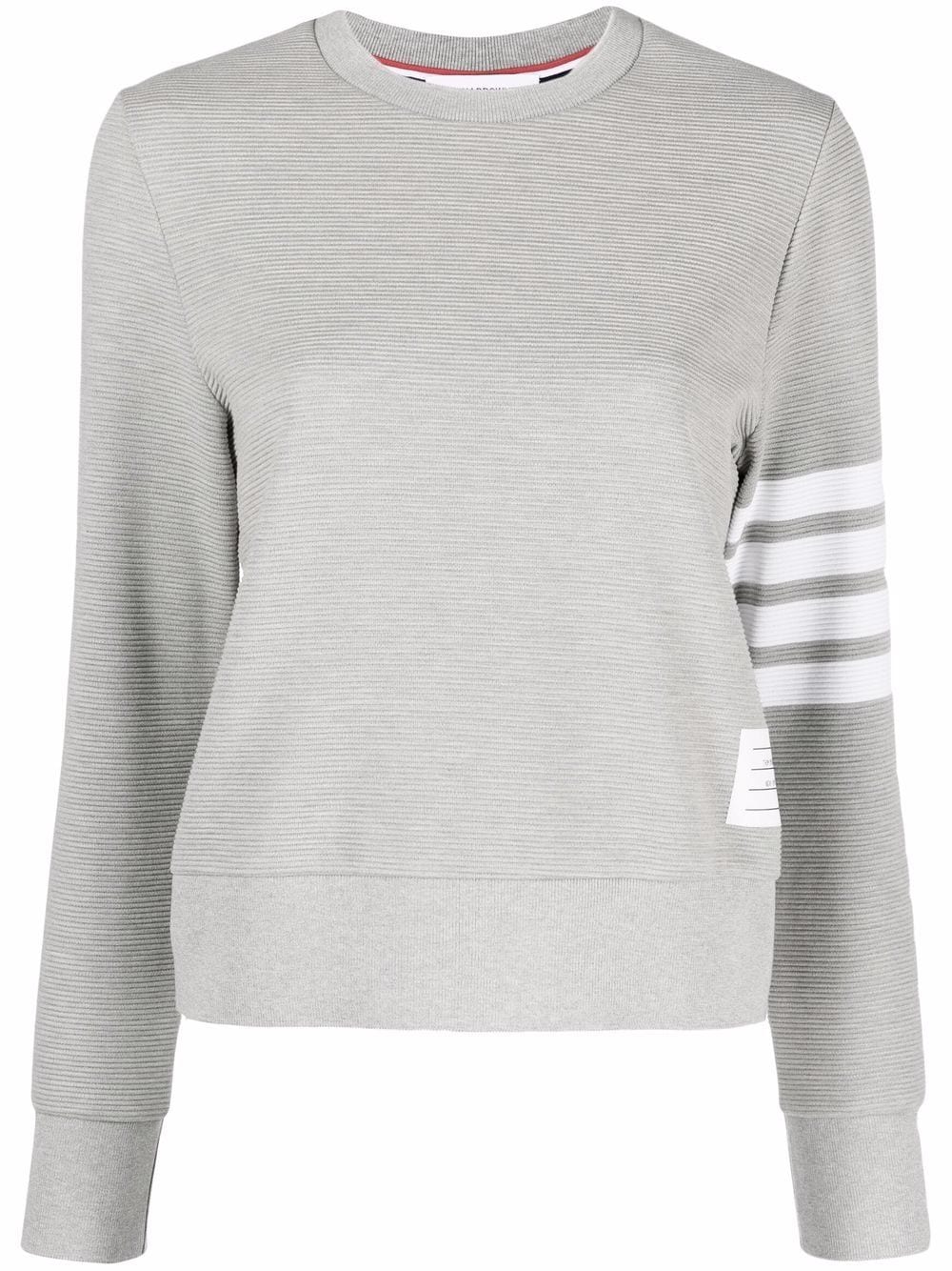 Thom Browne 4-Bar cotton ribbed sweatshirt - Grey von Thom Browne