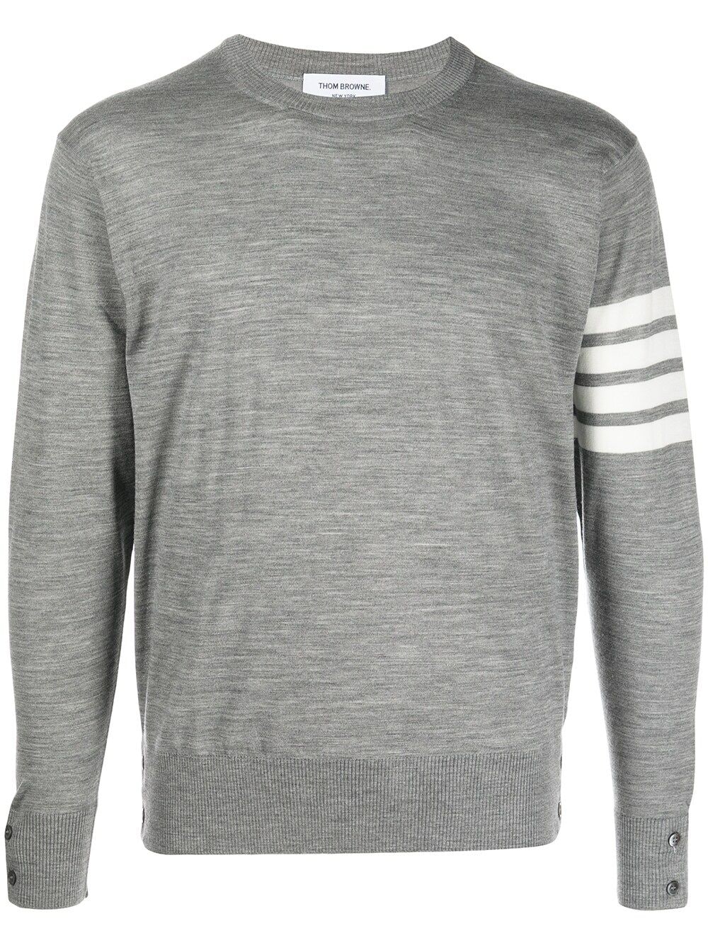 Thom Browne 4-Bar crew neck jumper - Grey von Thom Browne