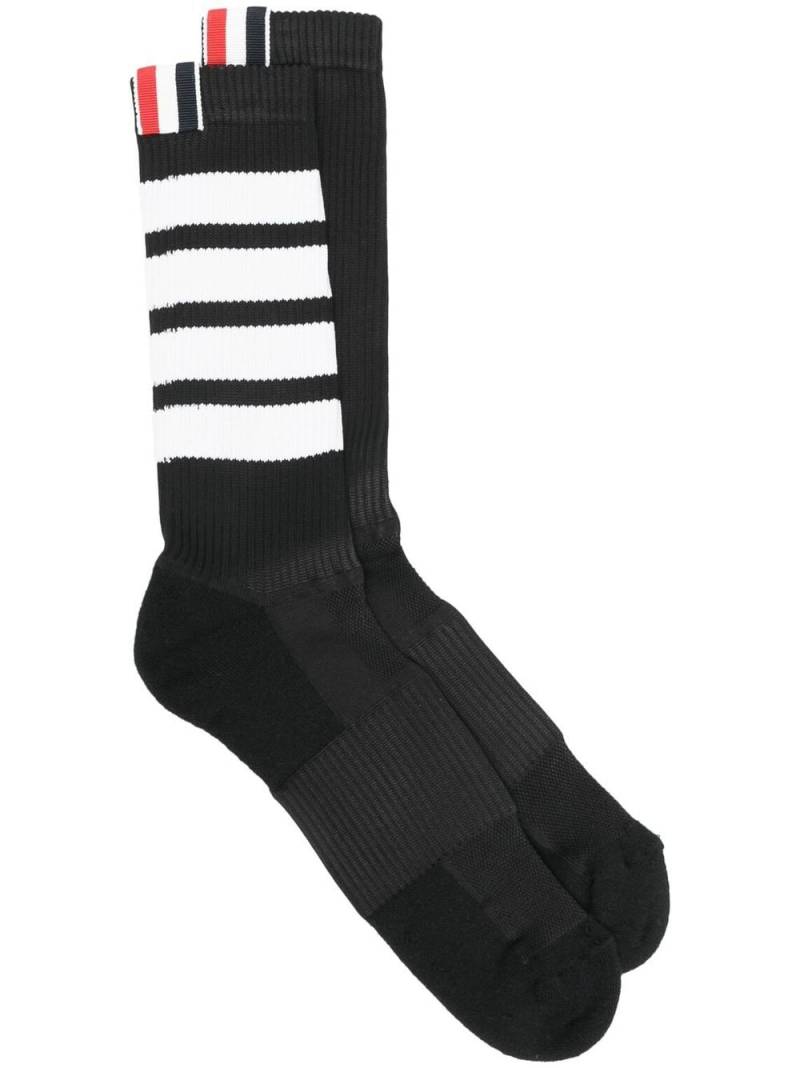 Thom Browne 4-Bar crew socks - Black von Thom Browne