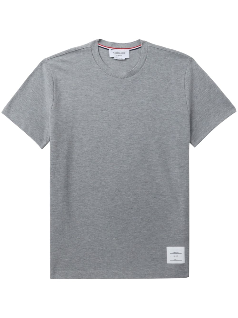 Thom Browne 4-Bar insert piqué T-shirt - Grey von Thom Browne