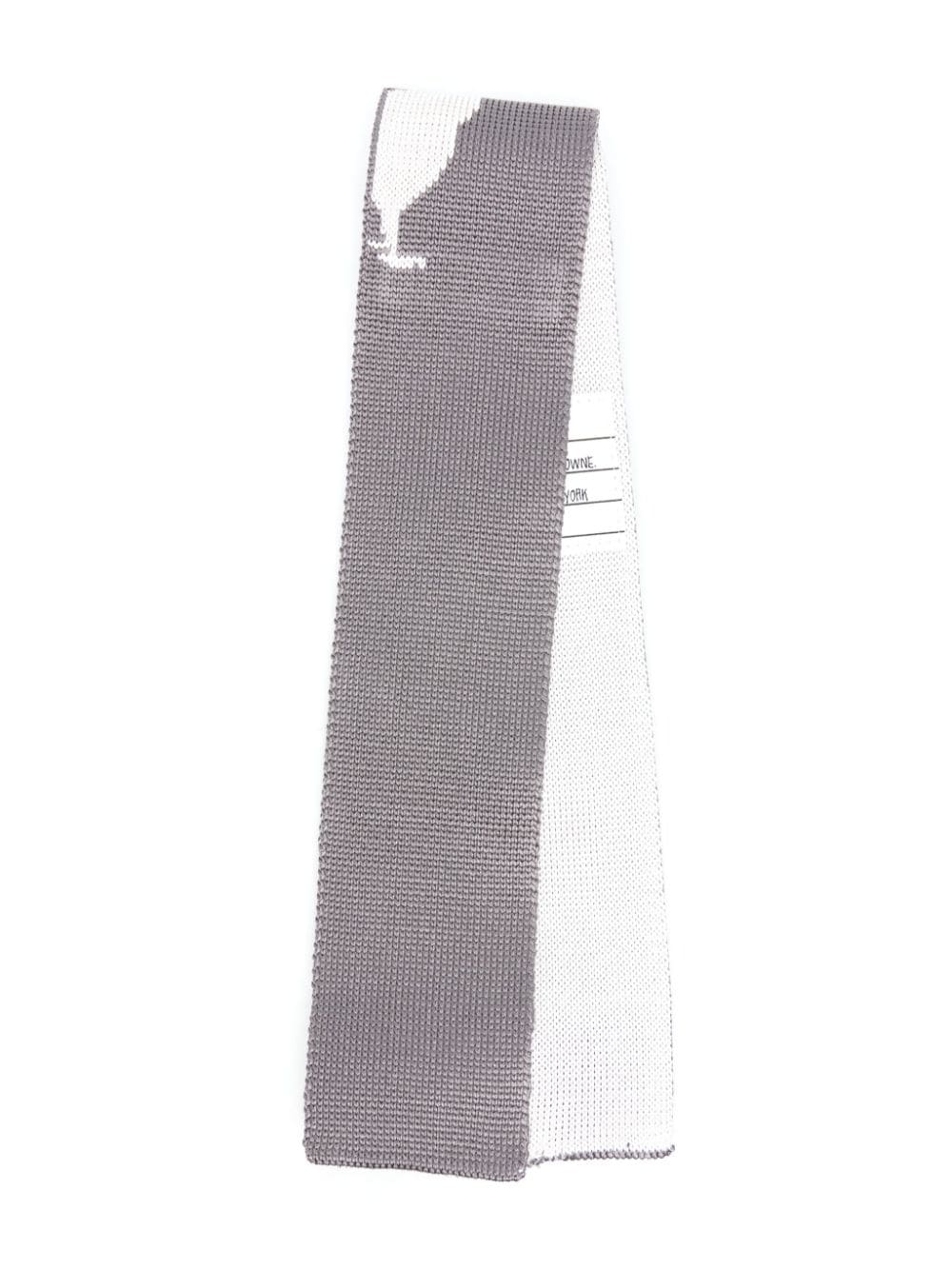 Thom Browne 4-Bar jacquard silk tie - Grey von Thom Browne