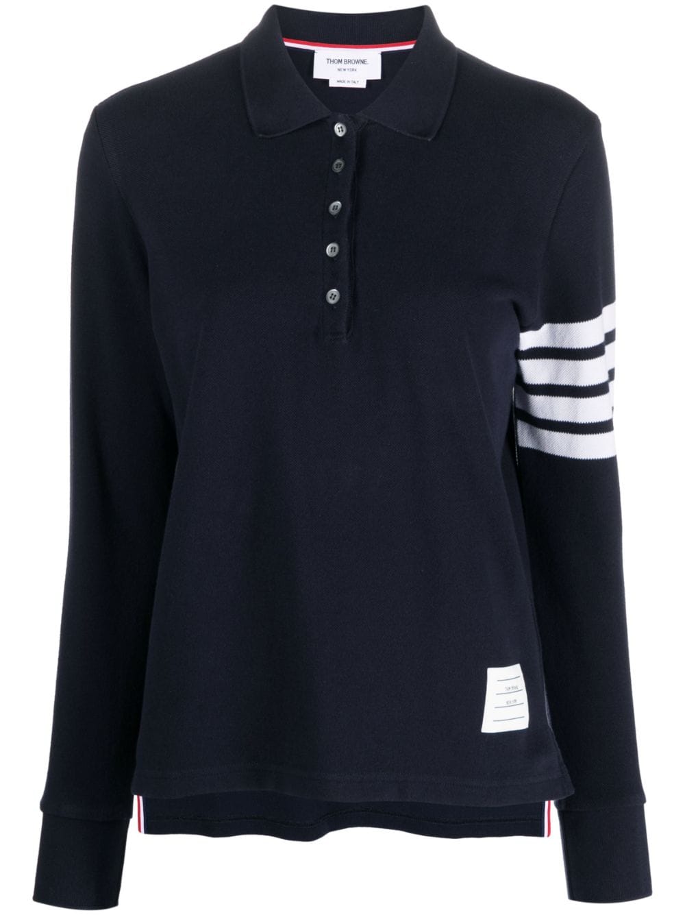 Thom Browne 4-Bar long-sleeved polo shirt - Blue von Thom Browne