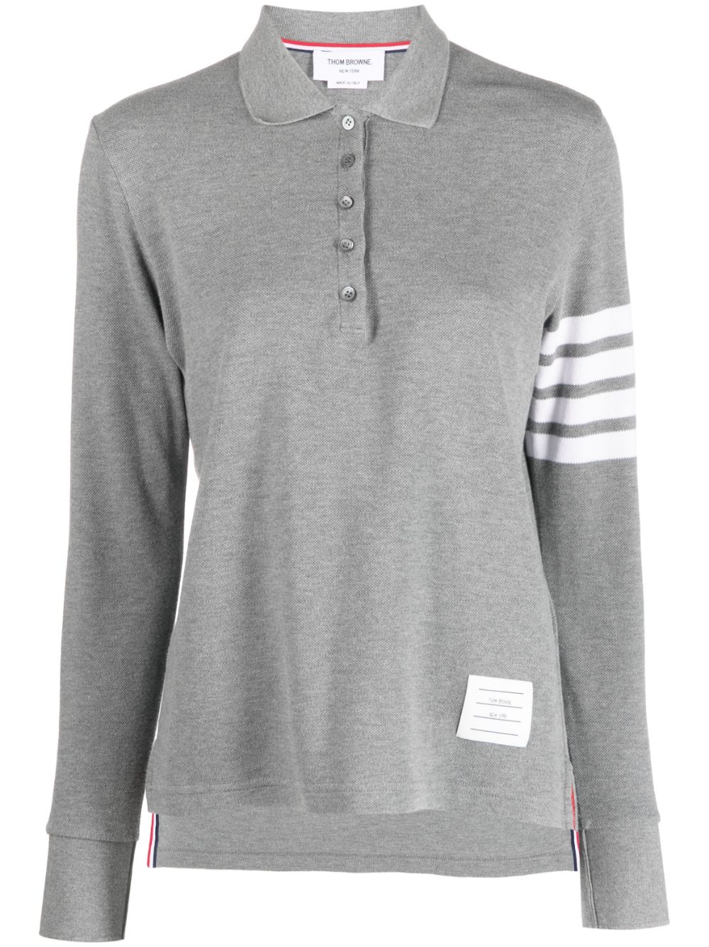 Thom Browne 4-Bar long-sleeved polo shirt - Grey von Thom Browne