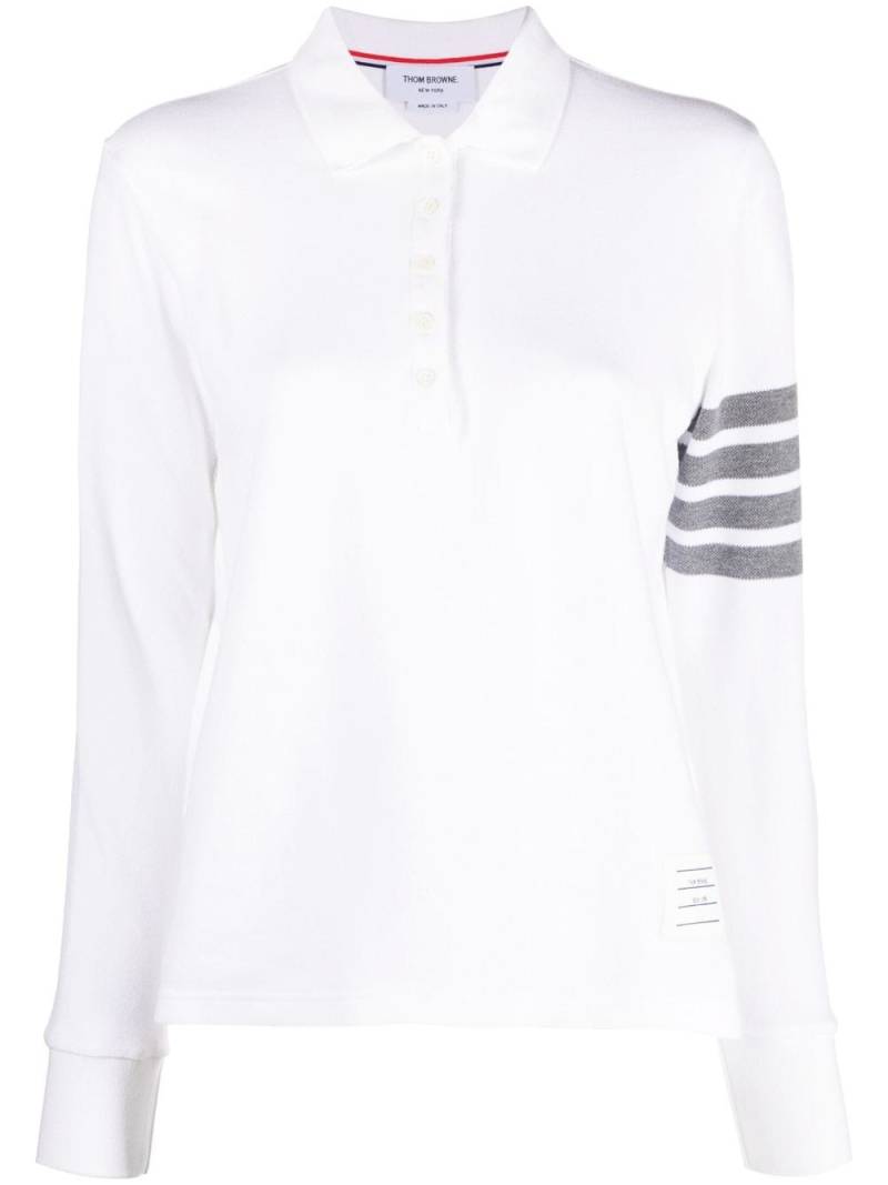 Thom Browne 4-Bar long-sleeved polo shirt - White von Thom Browne