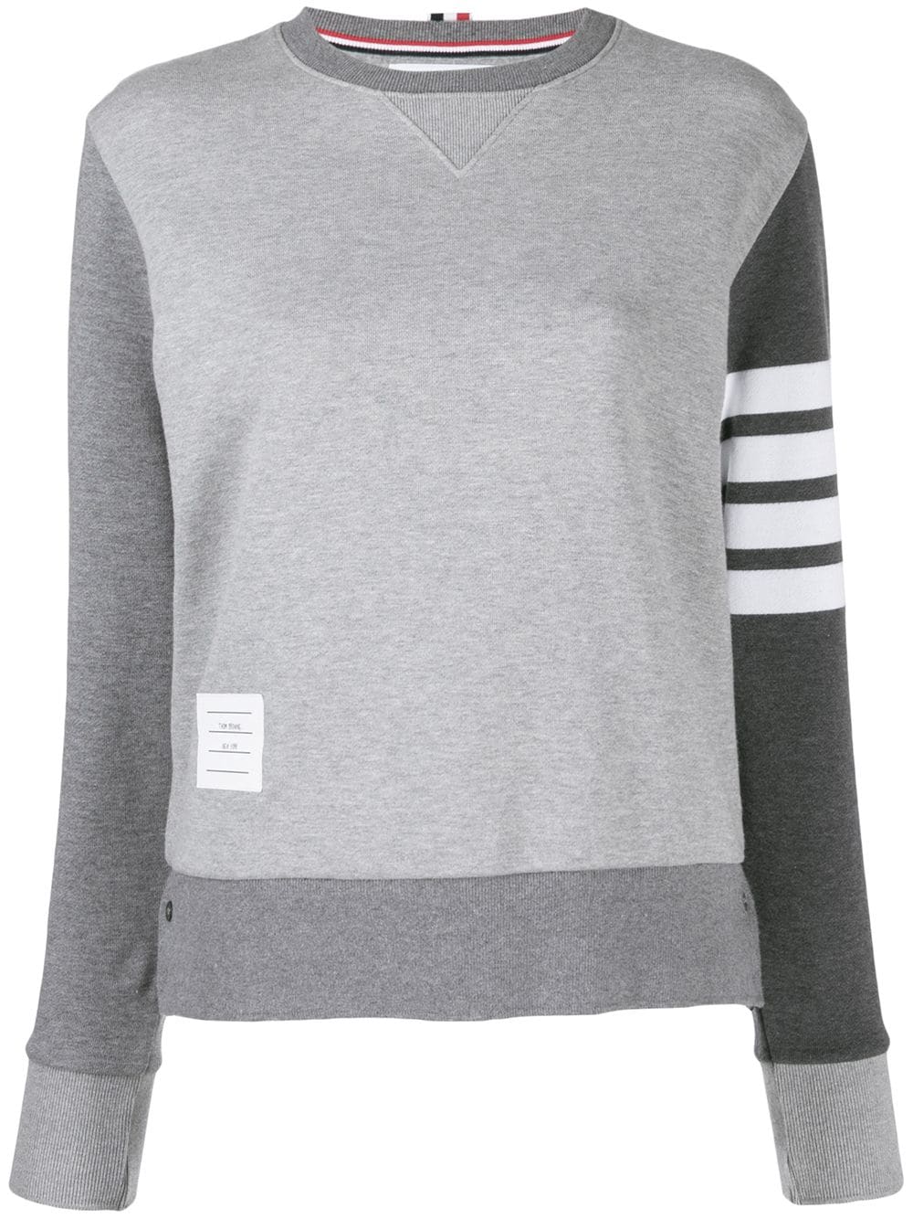 Thom Browne 4-Bar loopback crew neck sweatshirt - Grey von Thom Browne