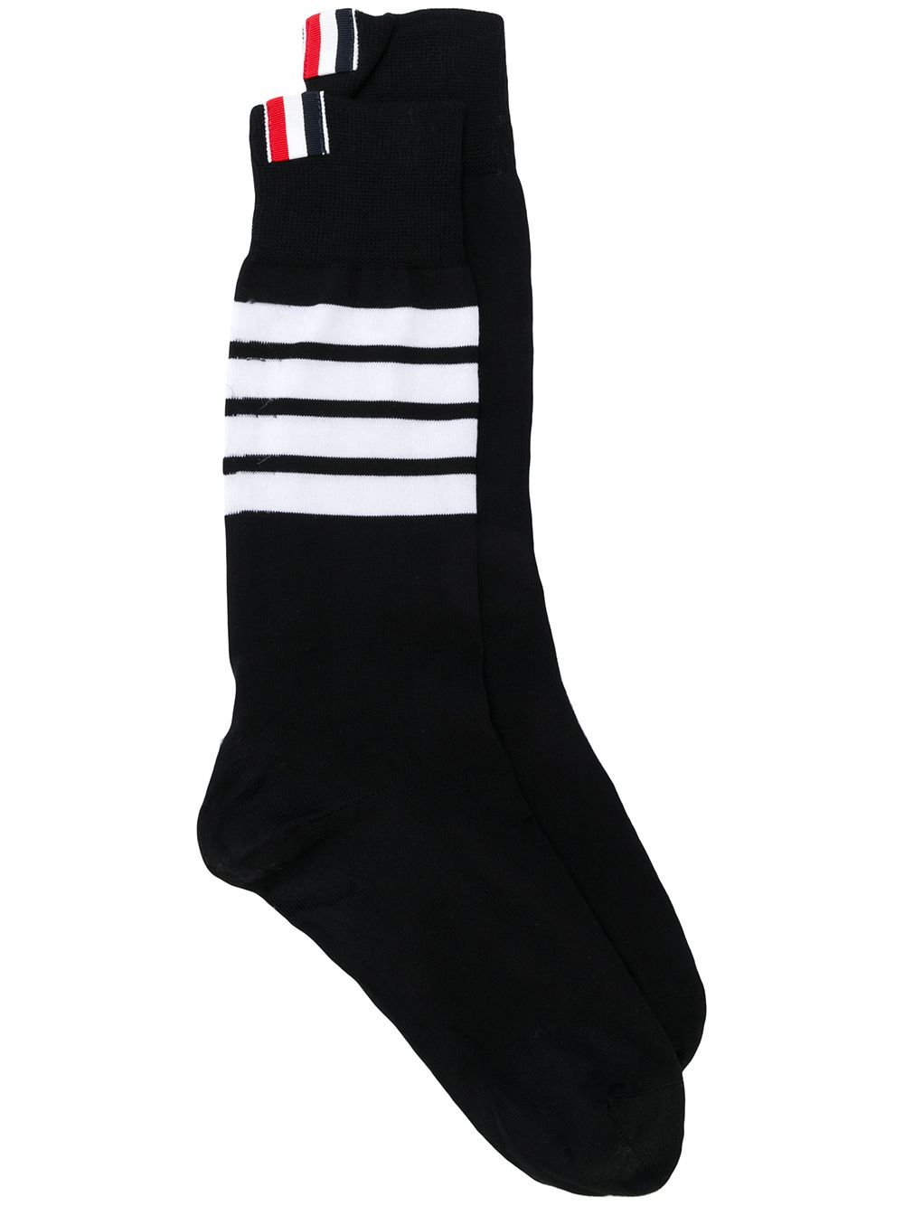 Thom Browne 4-Bar mid-calf socks - Black von Thom Browne