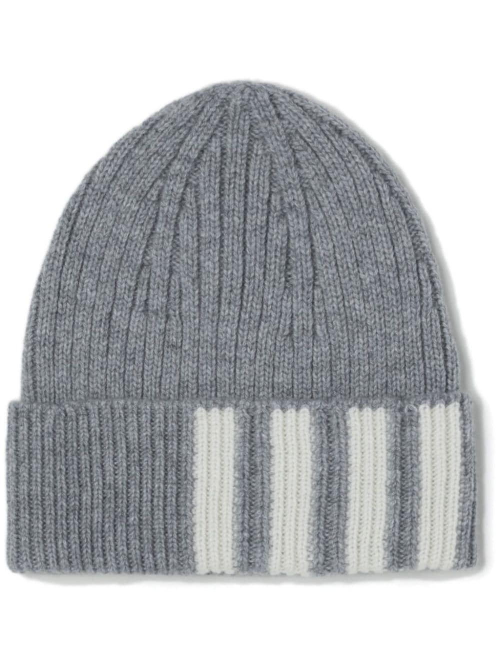 Thom Browne 4-Bar ribbed beanie - Grey von Thom Browne