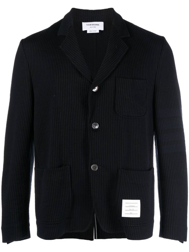 Thom Browne 4-Bar seersucker blazer - Blue von Thom Browne