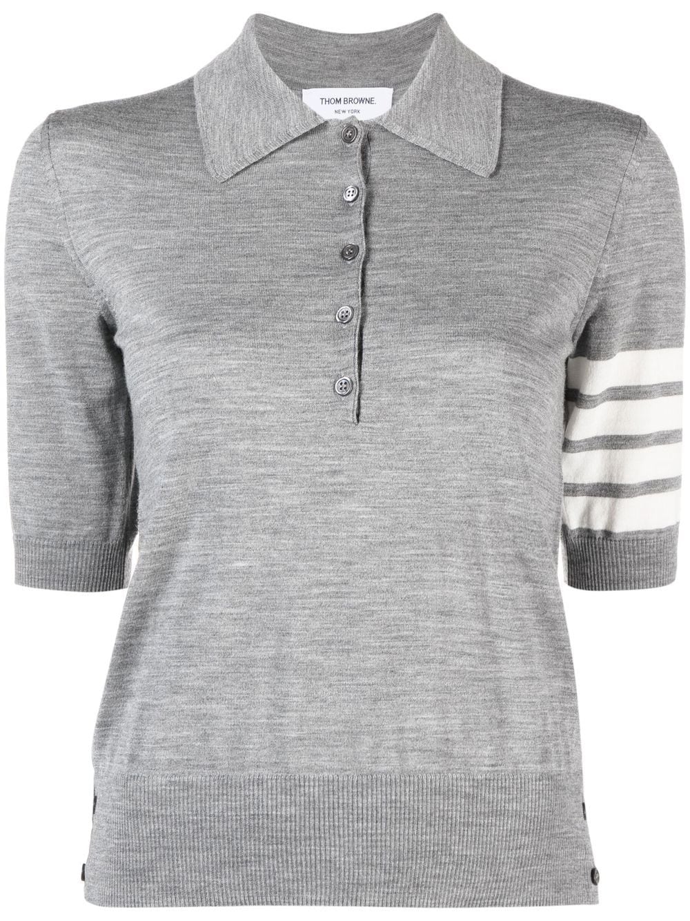 Thom Browne 4-Bar short-sleeve polo shirt - Grey von Thom Browne