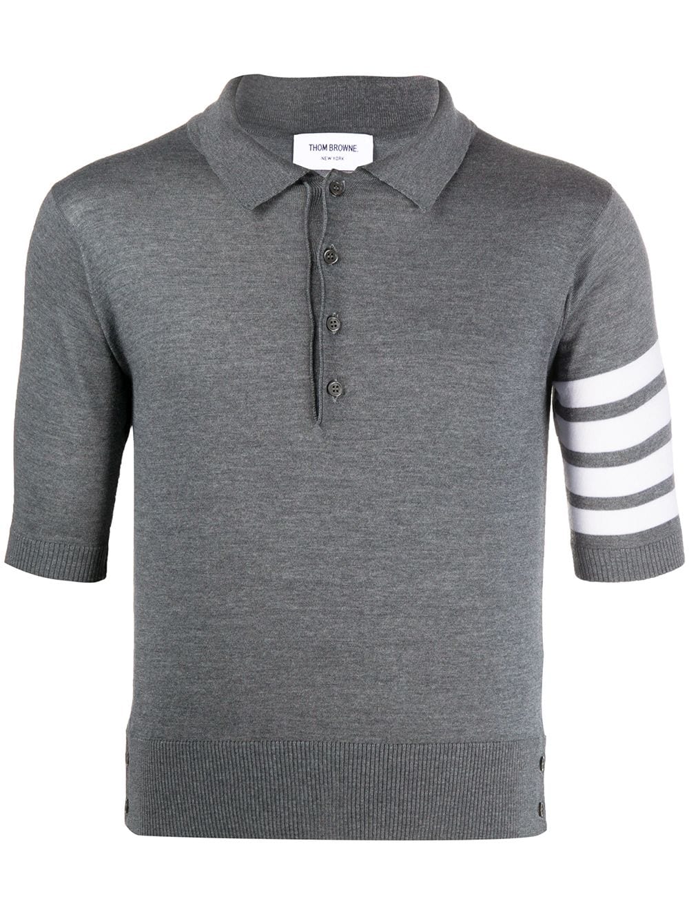 Thom Browne 4-Bar short-sleeved polo shirt - Grey von Thom Browne