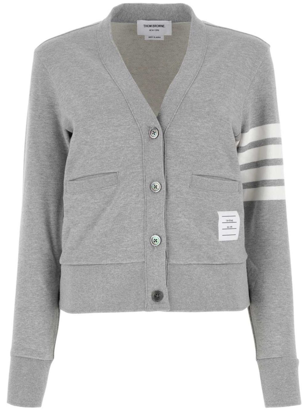 Thom Browne 4-Bar stripe cardigan - Grey von Thom Browne