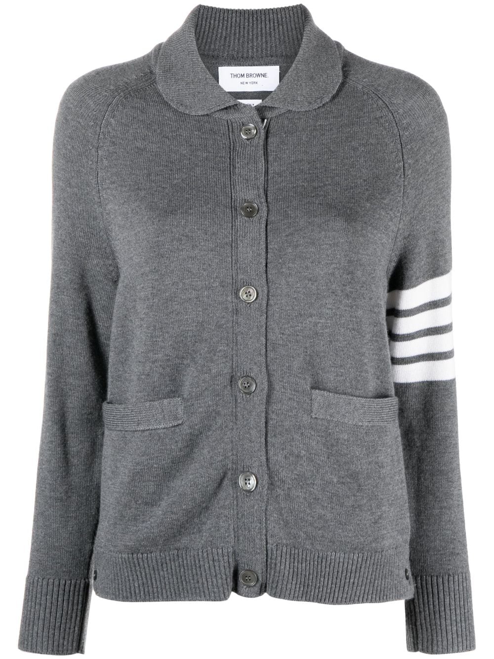 Thom Browne 4-Bar stripe cardigan - Grey von Thom Browne