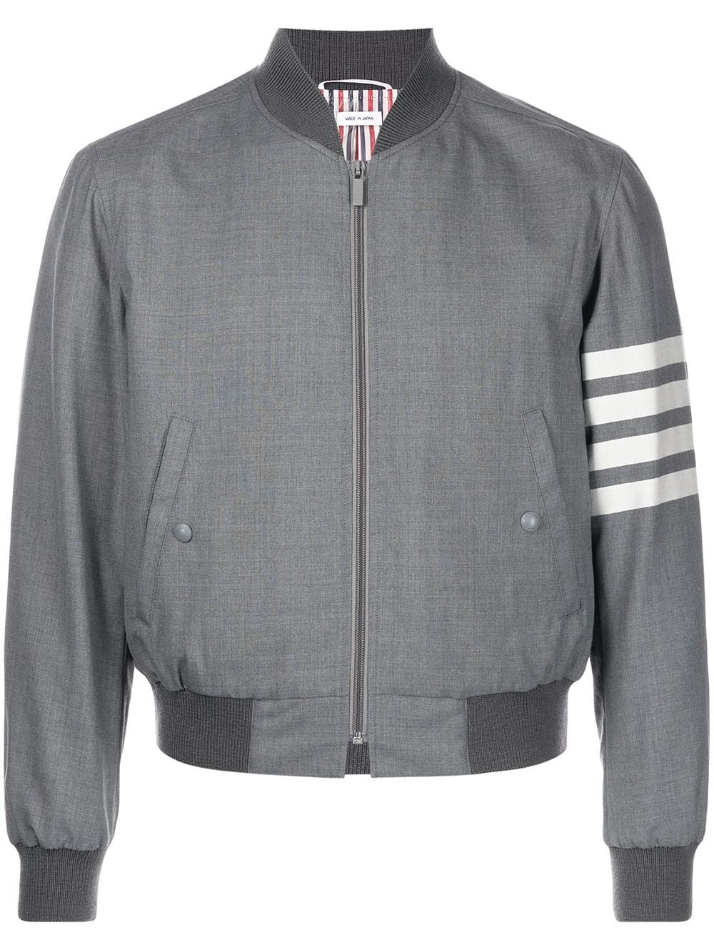 Thom Browne 4-Bar knit blouson jacket - Grey von Thom Browne
