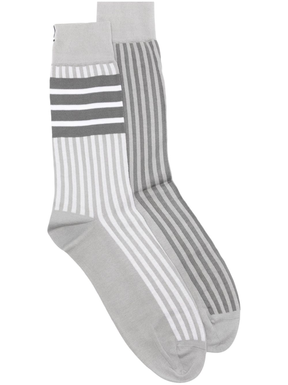 Thom Browne 4-Bar stripe mid-calf socks - Grey von Thom Browne