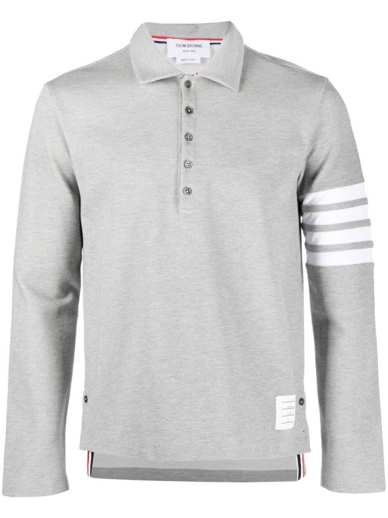 Thom Browne 4-Bar stripe polo shirt - Grey von Thom Browne