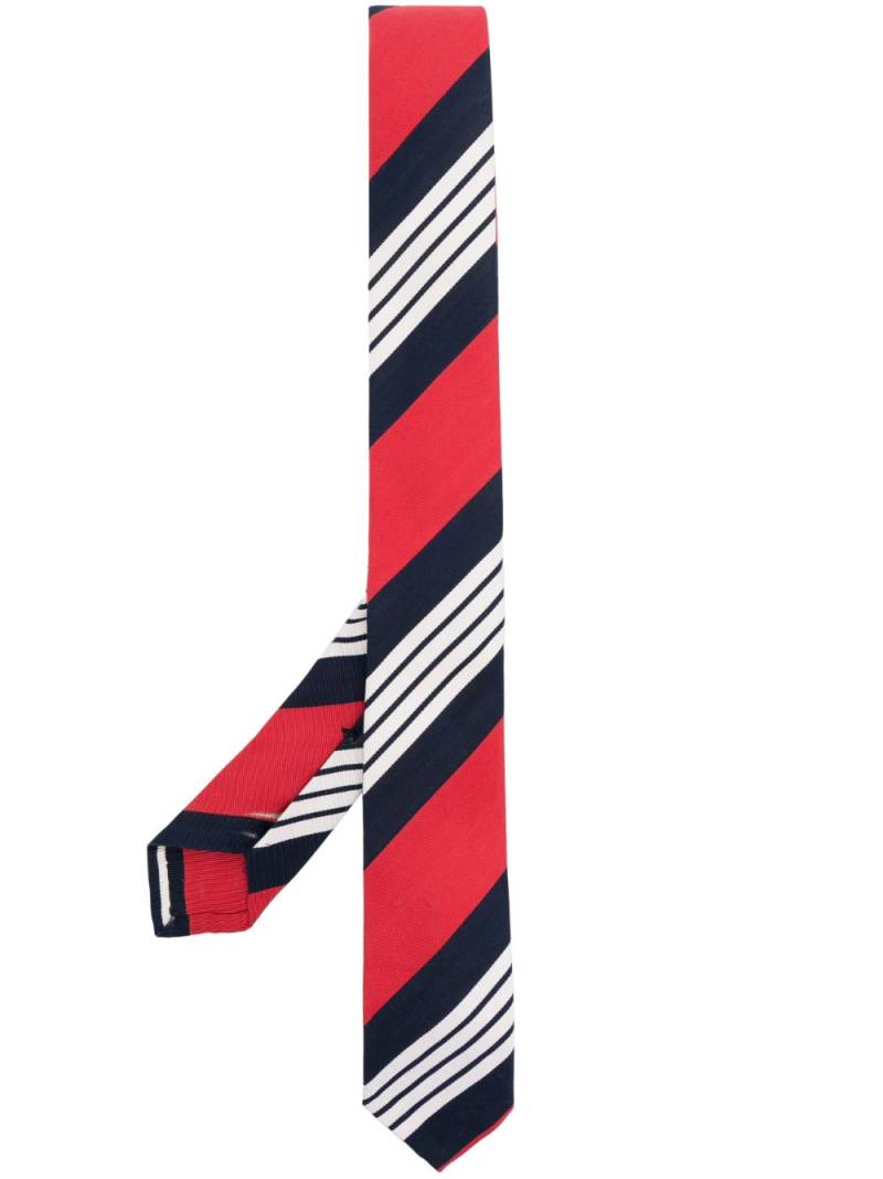 Thom Browne 4-Bar stripe silk-cotton tie - Red von Thom Browne