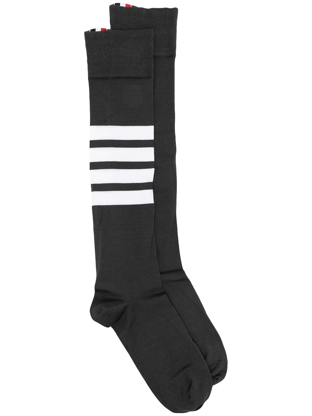 Thom Browne 4-Bar stripe socks - Grey von Thom Browne