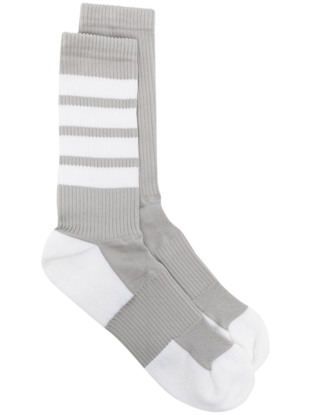 Thom Browne 4-Bar stripe socks - Grey von Thom Browne