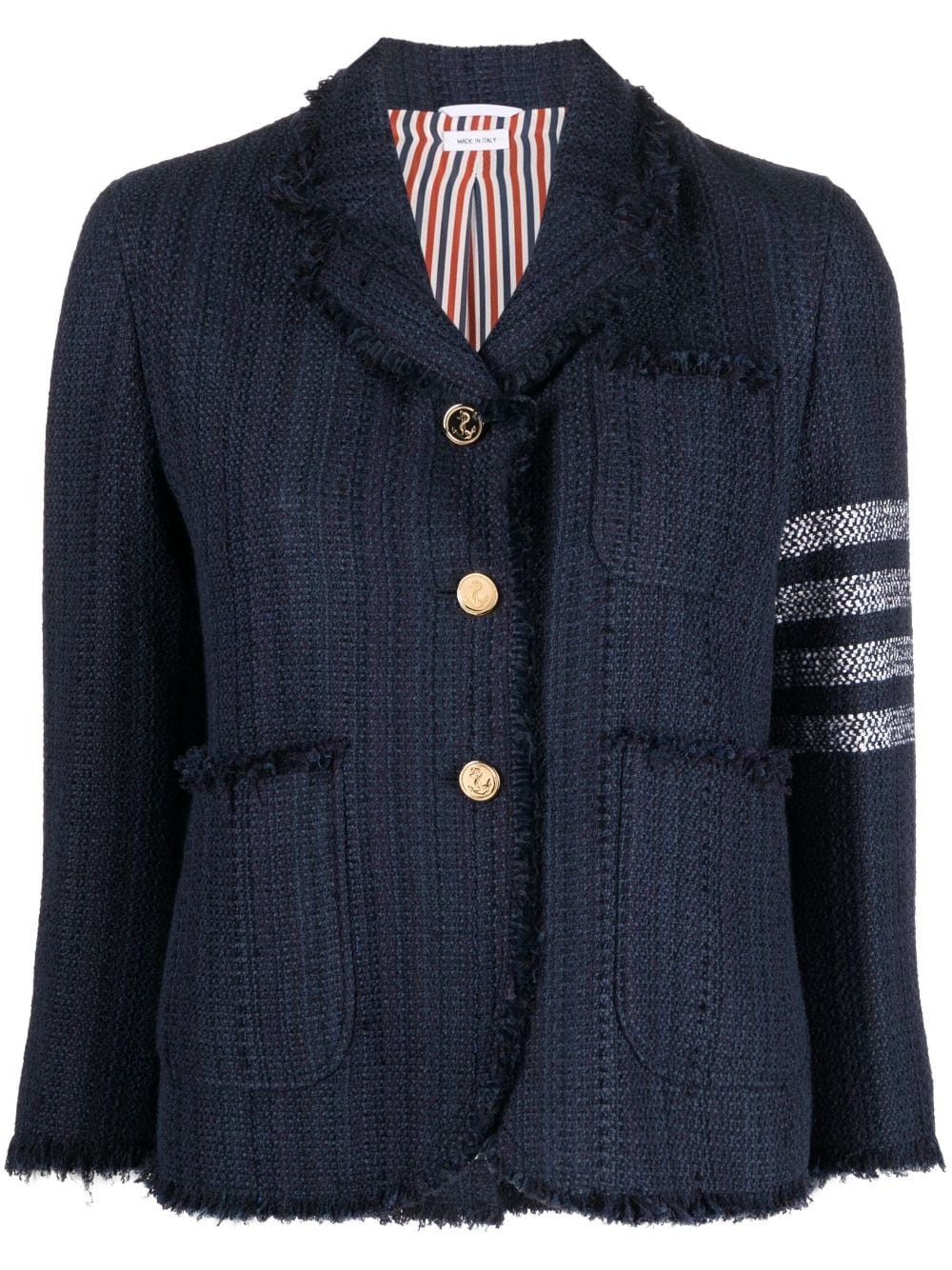 Thom Browne 4 Bar-stripe tweed jacket - Blue von Thom Browne