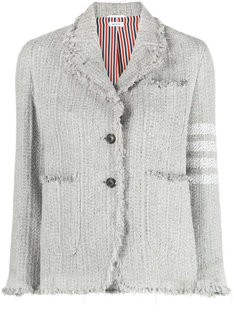 Thom Browne 4 Bar-stripe tweed jacket - Grey von Thom Browne