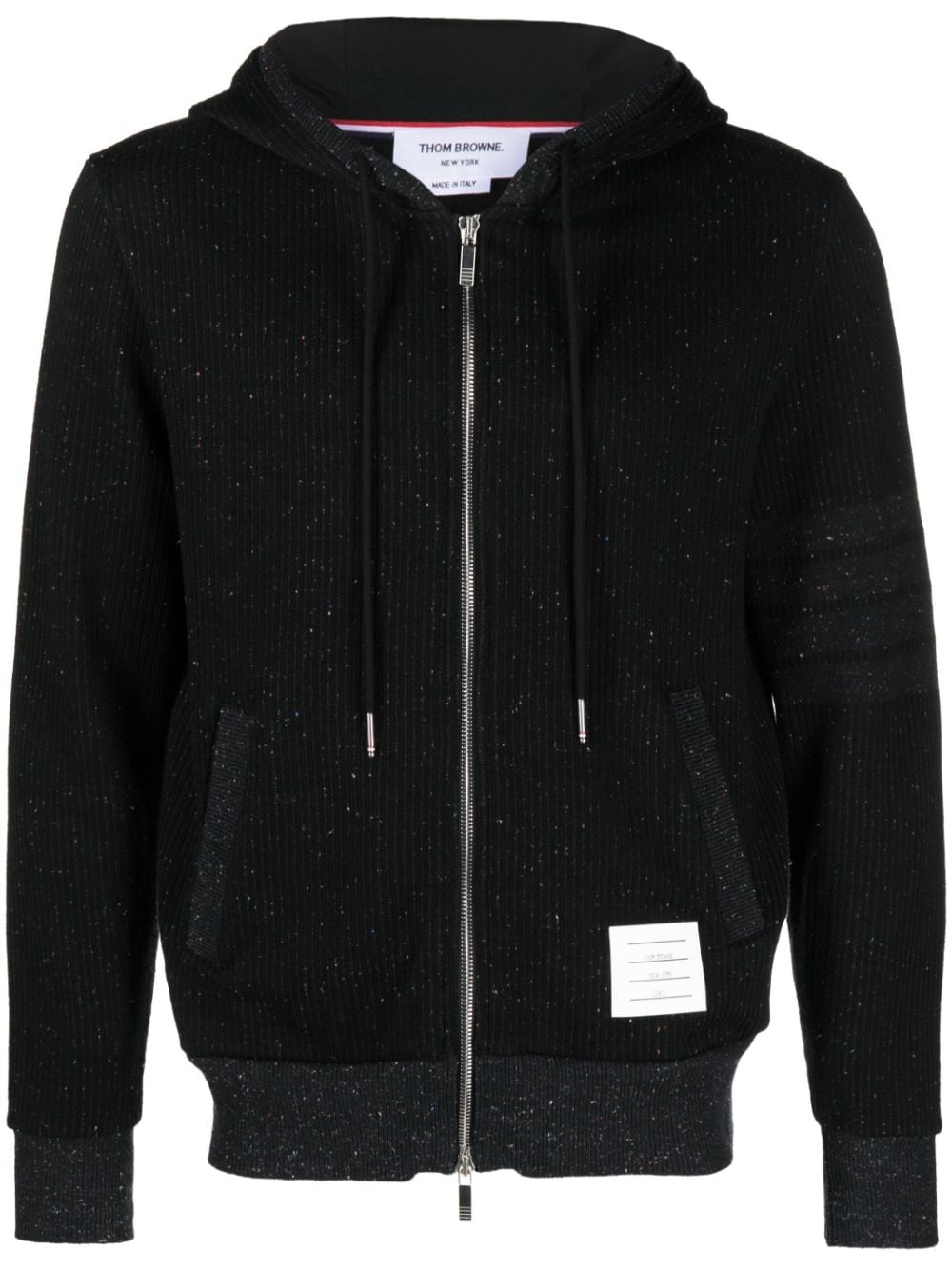 Thom Browne 4-Bar stripe zip-up hoodie - Black von Thom Browne