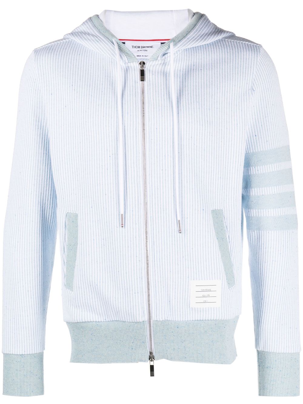 Thom Browne 4-Bar stripe zip-up hoodie - White von Thom Browne