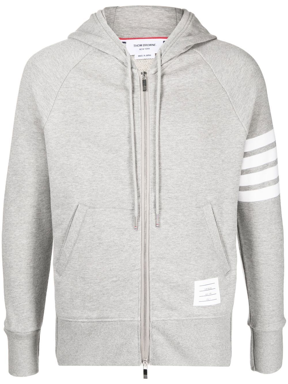 Thom Browne 4-Bar zip-up hoodie - Grey von Thom Browne
