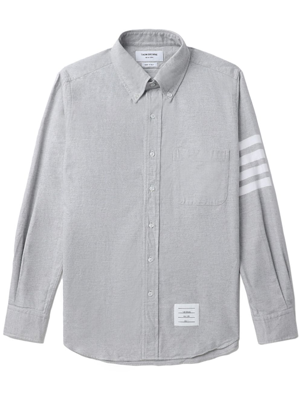 Thom Browne 4-bar Solid Rwb Stripe Shirt - Grey von Thom Browne