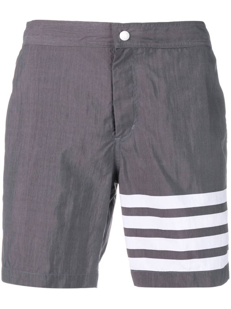 Thom Browne 4-bar Solid Tech Swim Short - Grey von Thom Browne