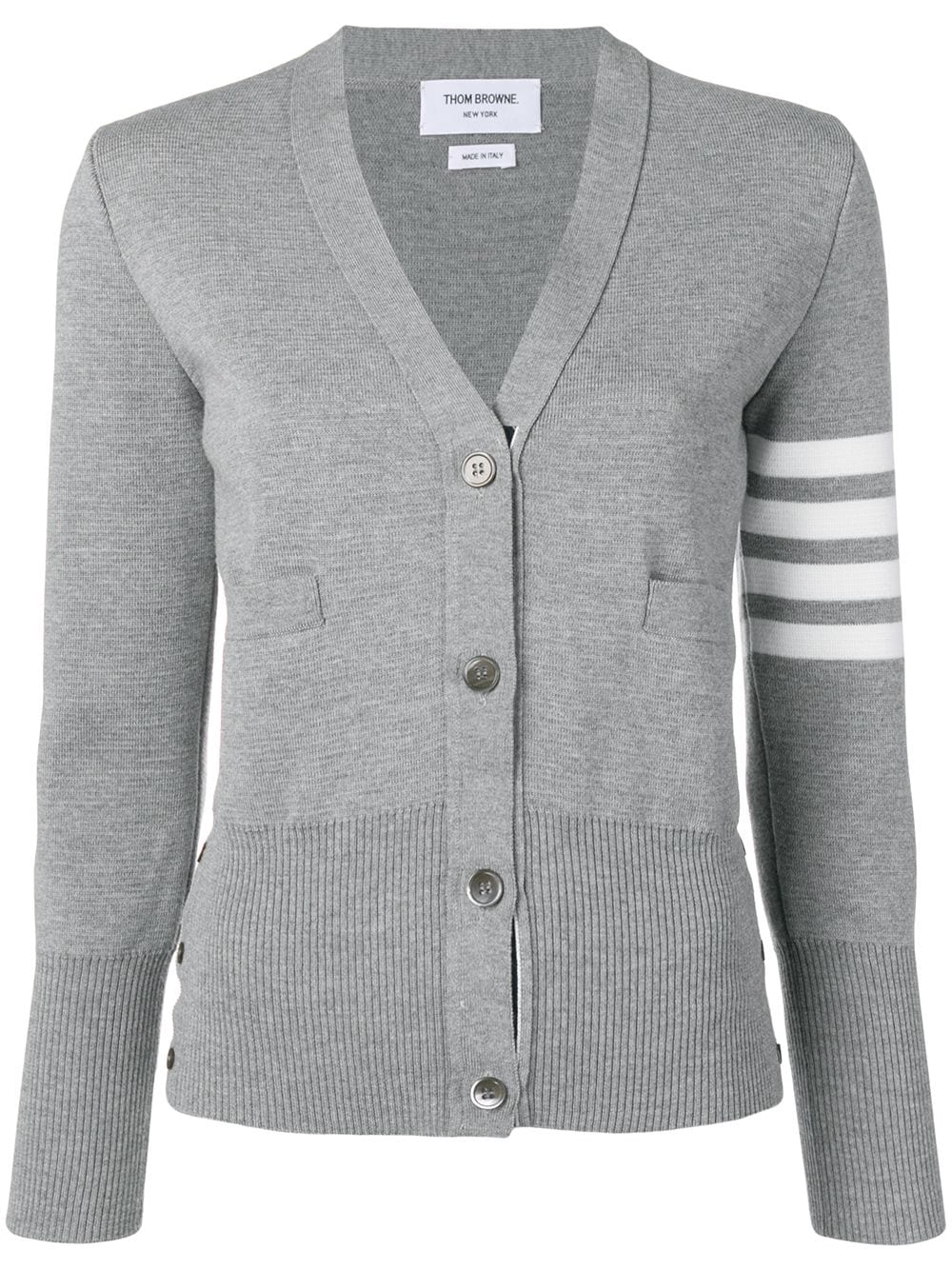 Thom Browne 4-Bar Milano stitch cardigan - Grey von Thom Browne