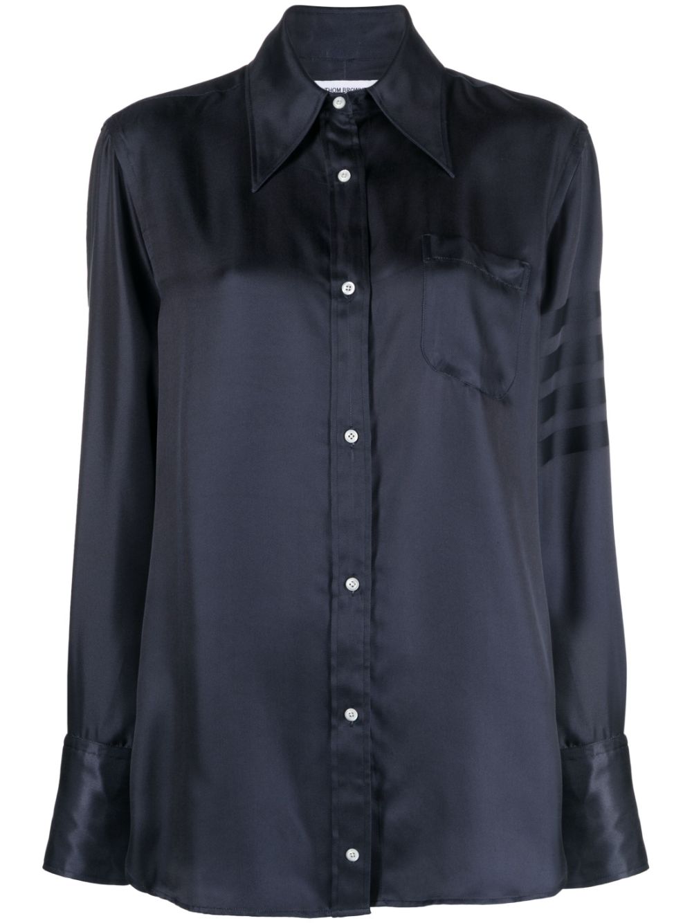 Thom Browne 4-bar stripe long-sleeved shirt - Blue von Thom Browne
