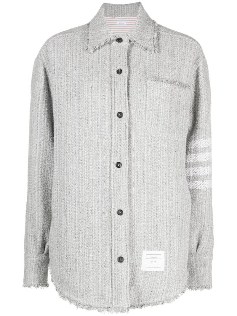 Thom Browne 4-bar stripe oversized shirt jacket - Grey von Thom Browne
