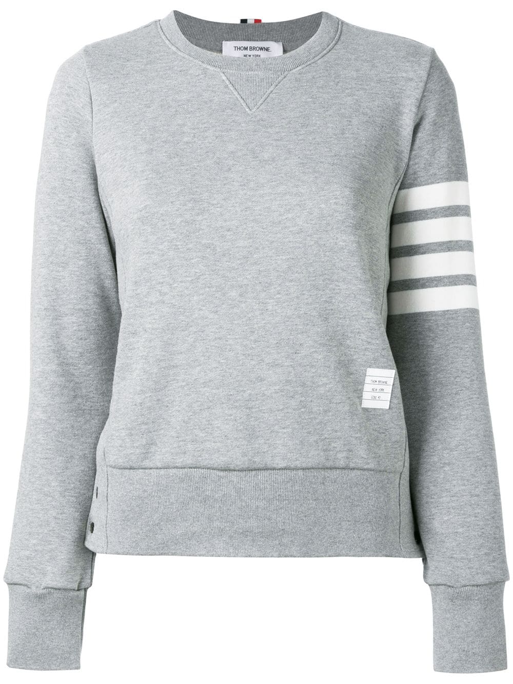 Thom Browne four-bar stripe cotton sweatshirt - Grey von Thom Browne