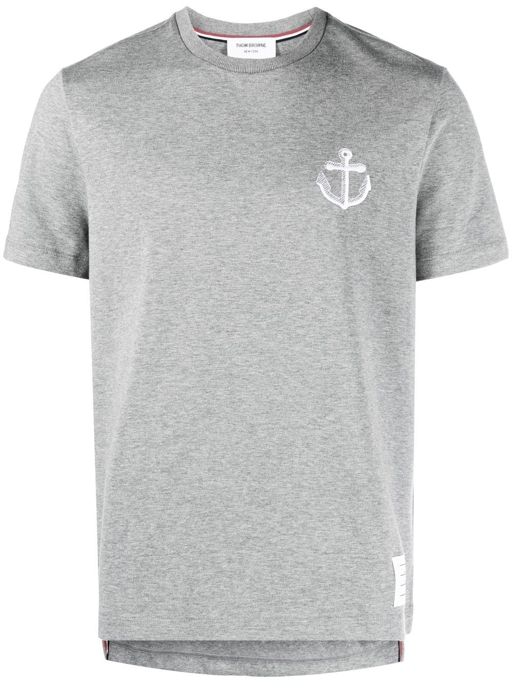 Thom Browne Anchor-embroidered cotton T-shirt - Grey von Thom Browne