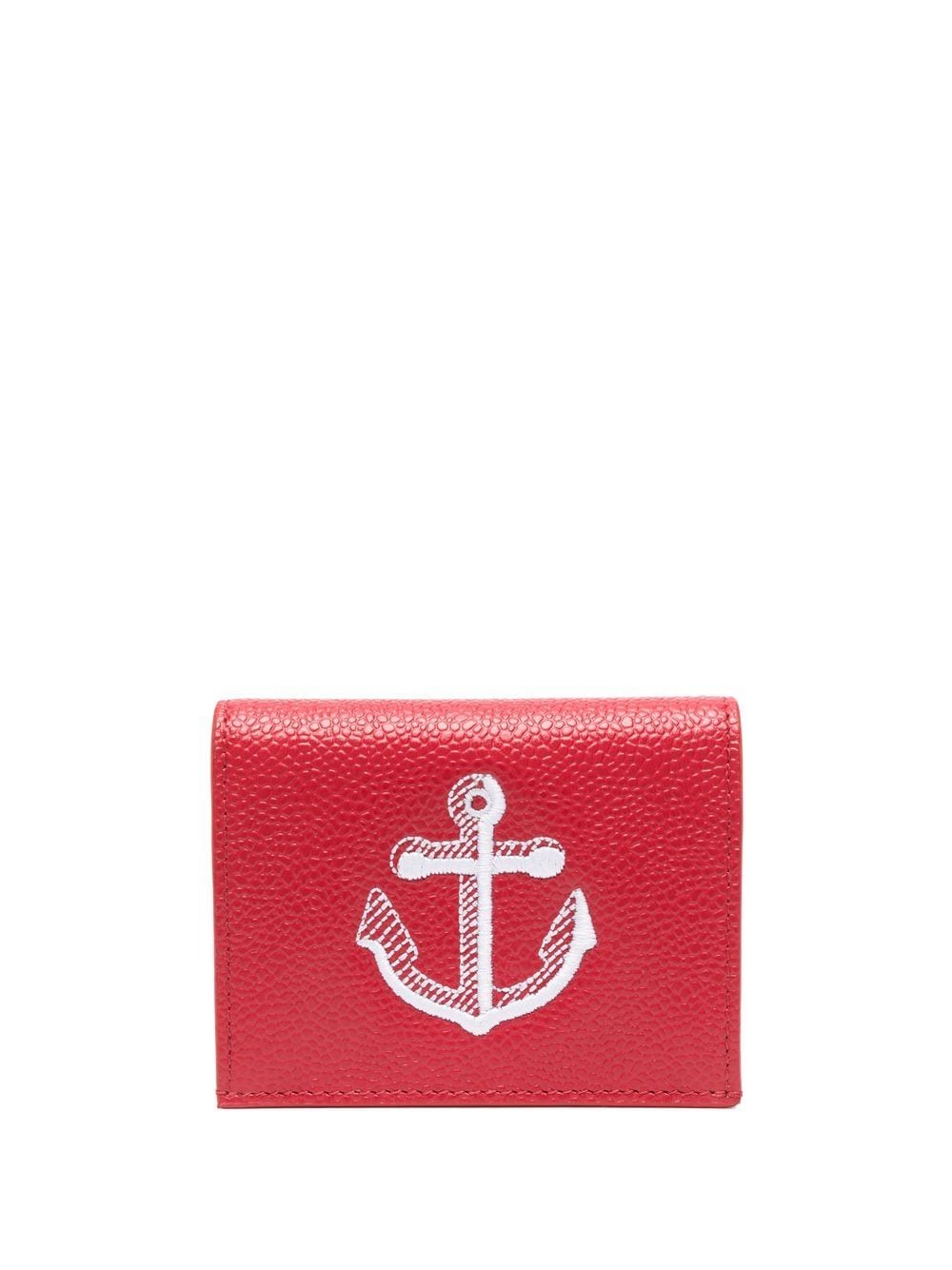 Thom Browne Anchor-embroidered leather cardholder von Thom Browne