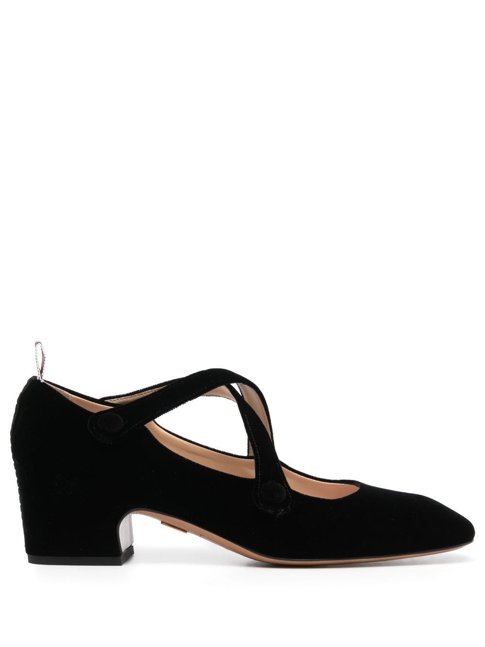 Thom Browne 40mm velvet block-heel sandals - Black von Thom Browne