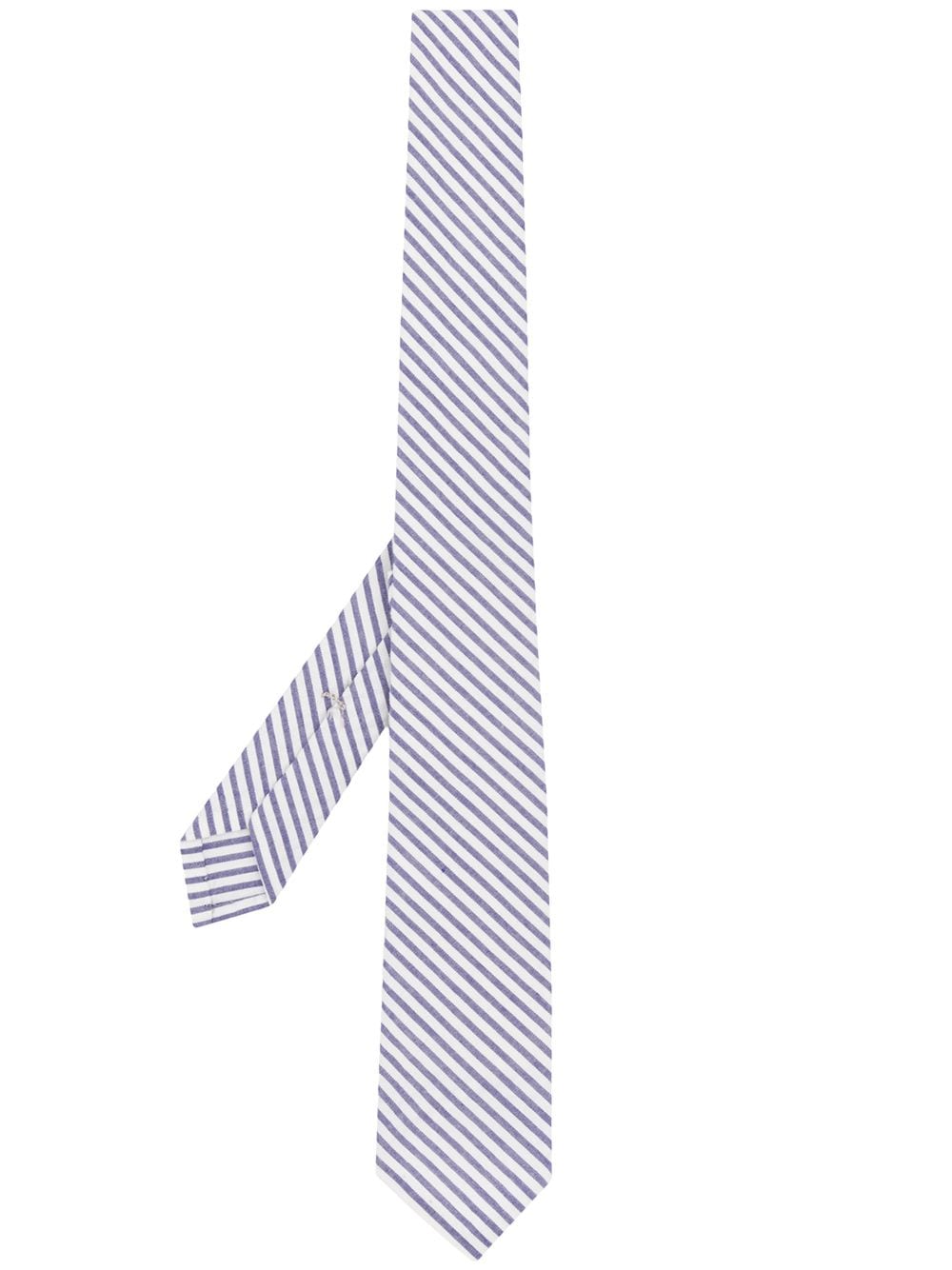 Thom Browne striped seersucker tie - Blue von Thom Browne