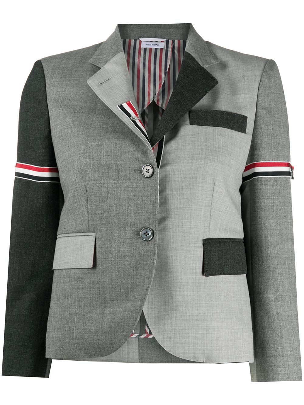 Thom Browne Fun-Mix 2ply fresco panelled blazer - Grey von Thom Browne